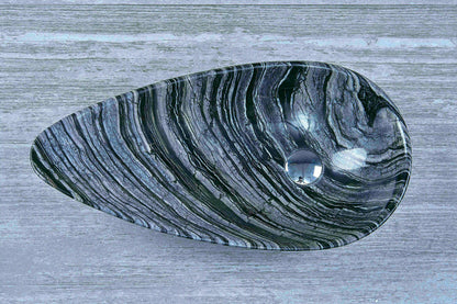Hot Sale Modern Vessel Water-drop Shape Natural Stone Basin Bathroom Natural Stone Basin Bathroom Eco-Friendly Marble Sink