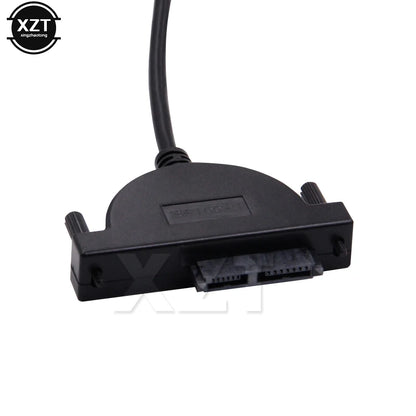 NEW USB 2.0 to Mini Sata II 7+6 13Pin Adapter for Laptop CD/DVD ROM Slimline Drive Converter Cable Screws steady style 1PCS