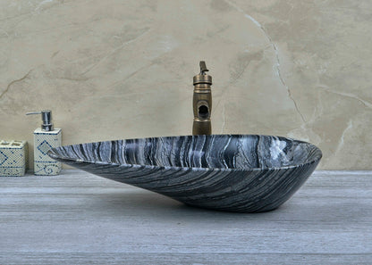 Hot Sale Modern Vessel Water-drop Shape Natural Stone Basin Bathroom Natural Stone Basin Bathroom Eco-Friendly Marble Sink
