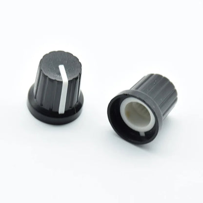 10Pcs  Shaft Hole Dia Plastic Threaded Knurled Potentiometer  6mm  Knobs Caps