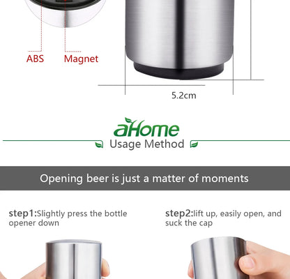 Automatic Beer Bottle Opener,Magnetic Stainless Steel Beverage Bottles Wine Openers Jar Opener Kitchen Gadgets Bar Supplies