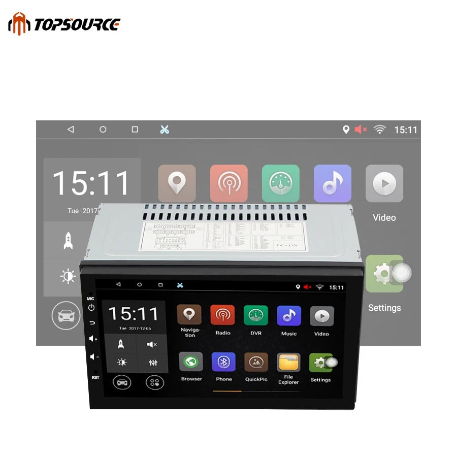 Universal 7 Inch 2din Car Radio 2 Din Android 8.1 1G/16G Gps Navigation Wifi BT ADAS  Capacitive Screen Quad Core