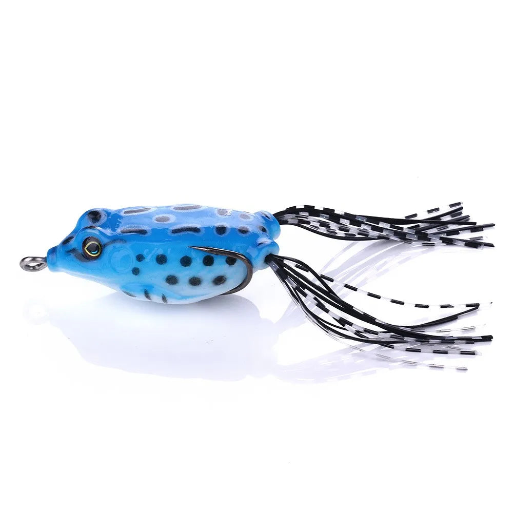 5pcs/set Plastic Frog Fishing Lures 55mm 8g Bass Soft Frog Bait Octopus Skirts Japan Bait Hook