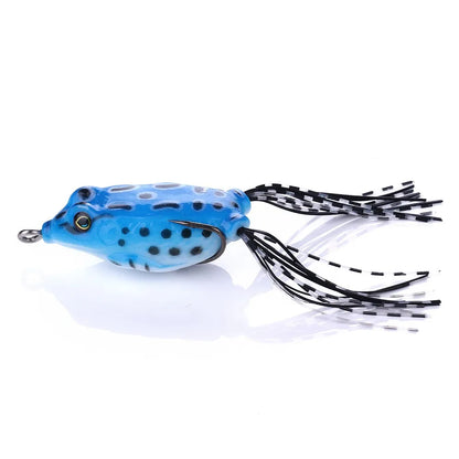 5pcs/set Plastic Frog Fishing Lures 55mm 8g Bass Soft Frog Bait Octopus Skirts Japan Bait Hook