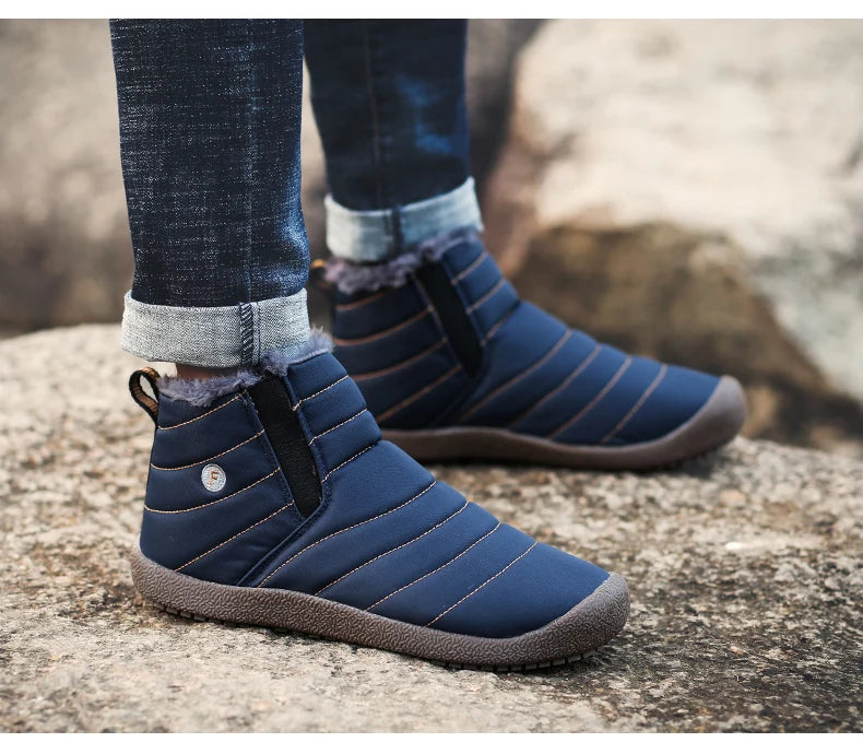 MARSON Men Winter Shoes Solid 4 Colors Men's Snow Boots Plush Inside Bottom Keep Warm Waterproof Ski Boots Plus Size 35 - 48