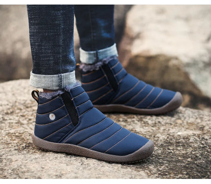 MARSON Men Winter Shoes Solid 4 Colors Men's Snow Boots Plush Inside Bottom Keep Warm Waterproof Ski Boots Plus Size 35 - 48