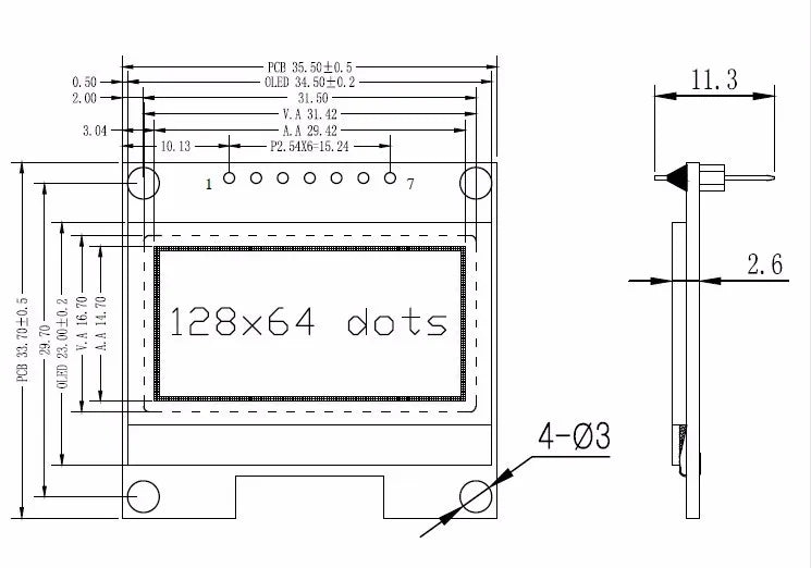 1.3" OLED Module 1.3 inch LCD LED 12864 Display Screen White/Blue 128X64 SPI/IIC I2C SSD1306 SH1106 4Pin 7Pin 128*64 Bare Board
