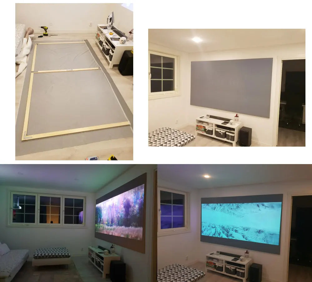 Salange Projector Screen,60 100 120 Inch Reflective Fabric Cloth Projection Screen For YG300 Projetor XGIMI DLP LED Home Theater