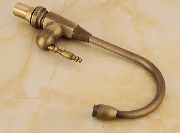 Bronze Antique Brass Kitchen Single Handle High Arc Sink Faucet