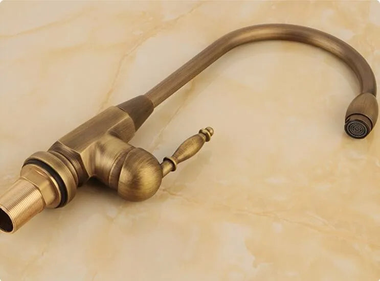 Bronze Antique Brass Kitchen Single Handle High Arc Sink Faucet