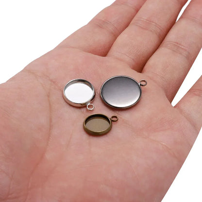 8 10 12 14 16 18 20 25mm Round Cabochon Base Tray Bezels Blank Setting Supplies For DIY Jewelry Making Findings Bracelet Pendant