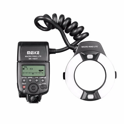 Meike MK-14EXT i-TTL Macro Ring Light Flash for Nikon D5600 D5200 D5100 D5000 D3200 D3100 D90 D750 D600 with LED AF Assist Lamp