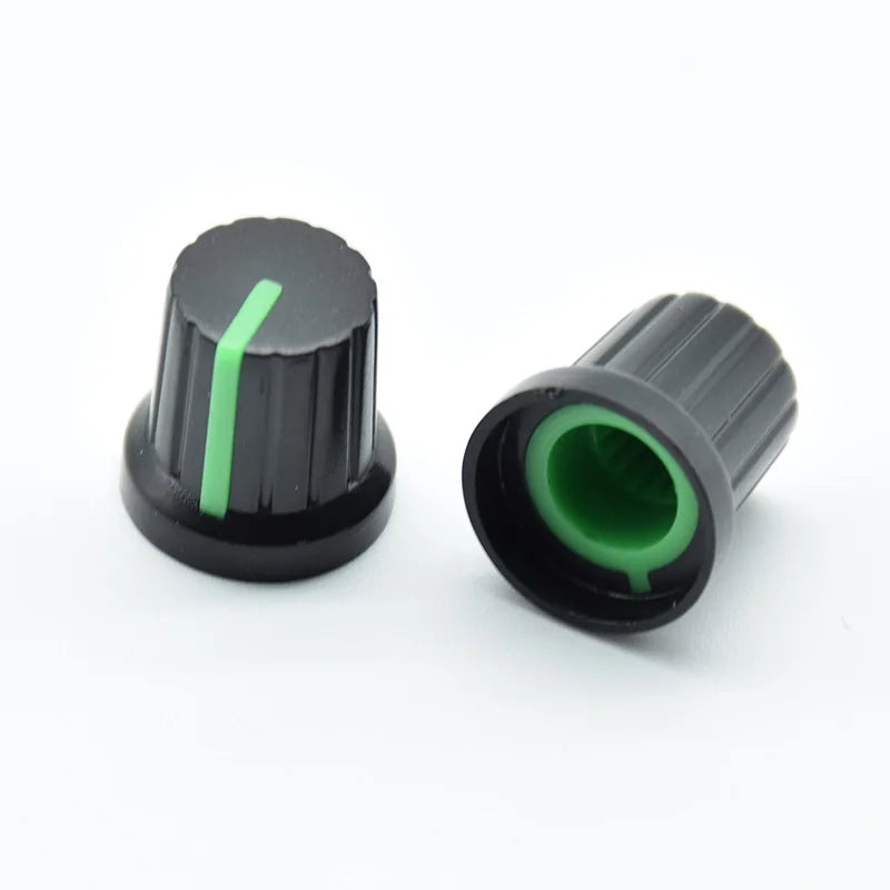 10Pcs  Shaft Hole Dia Plastic Threaded Knurled Potentiometer  6mm  Knobs Caps
