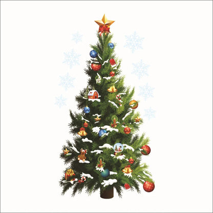 New Year Christmas Tree Wall Stickers Glass Window Home Decor Art Decals Creative 3D Living room Festival Decorations Wallpaper
