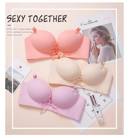 bras for women Rope straps Palm support Steel-free bra with air-permeable bra One-piece Lattice push up sexy bra 80A 80B 80C 85C