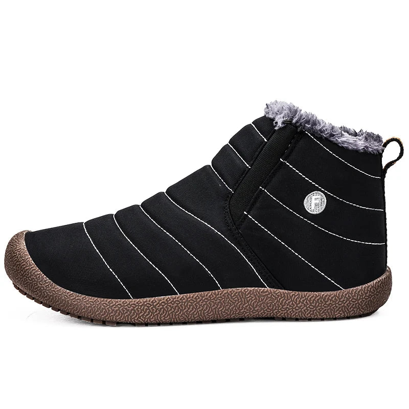 MARSON Men Winter Shoes Solid 4 Colors Men's Snow Boots Plush Inside Bottom Keep Warm Waterproof Ski Boots Plus Size 35 - 48
