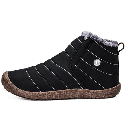 MARSON Men Winter Shoes Solid 4 Colors Men's Snow Boots Plush Inside Bottom Keep Warm Waterproof Ski Boots Plus Size 35 - 48