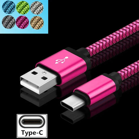 USB Type C Cable for Samsung Galaxy a54 a53 s23 a21s 5G S8/S9/S10 A3/A5/A7 2017 0.2M Short Long Phone Charger for huawei xiaomi