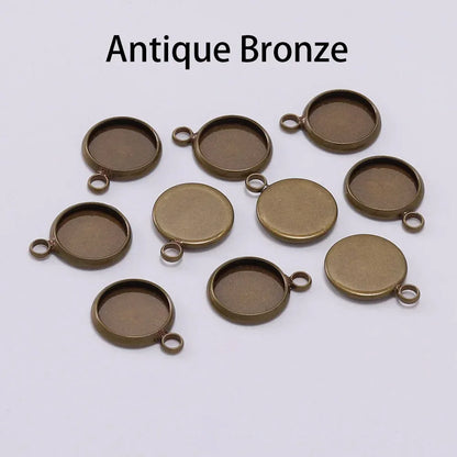 8 10 12 14 16 18 20 25mm Round Cabochon Base Tray Bezels Blank Setting Supplies For DIY Jewelry Making Findings Bracelet Pendant