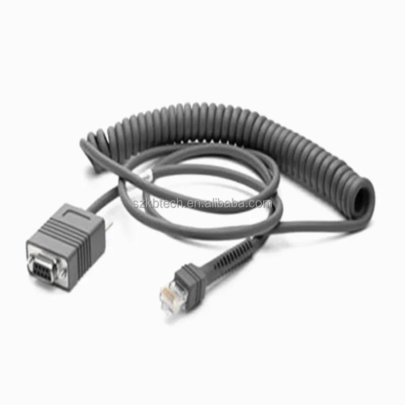 12ft 5M CBA-R03-C12PAR Coiled Retractable RJ45 RS232 Cable TPE/PVC Tinned Copper Conductor 18-Month Warranty for Symbol LS2208