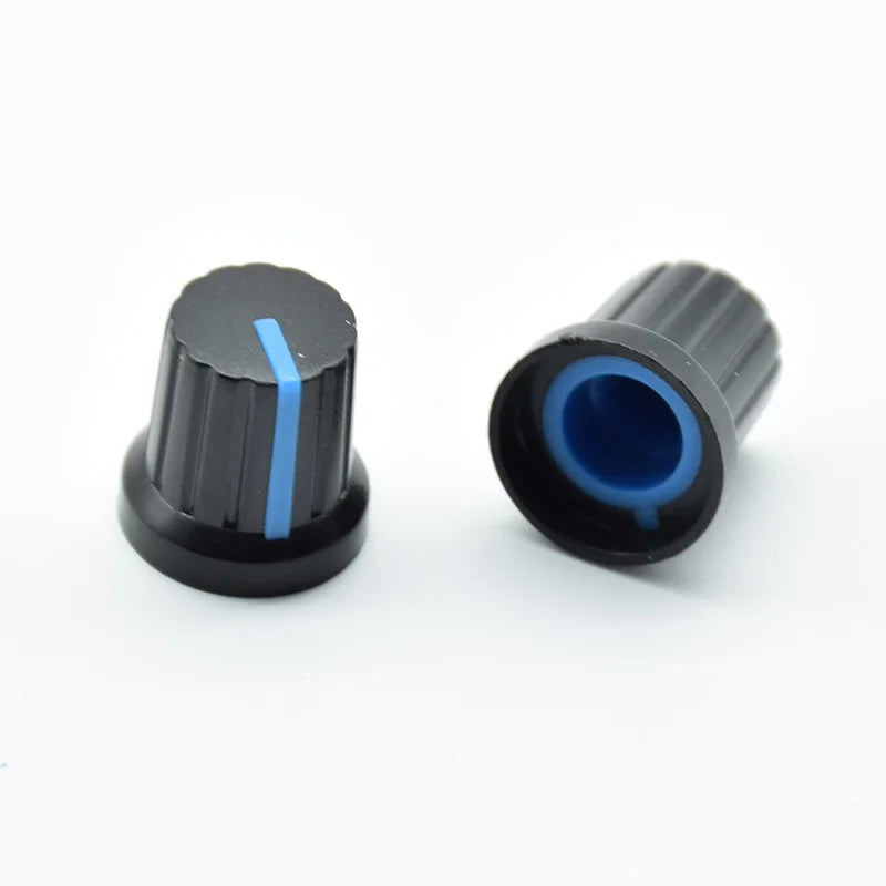 10Pcs  Shaft Hole Dia Plastic Threaded Knurled Potentiometer  6mm  Knobs Caps
