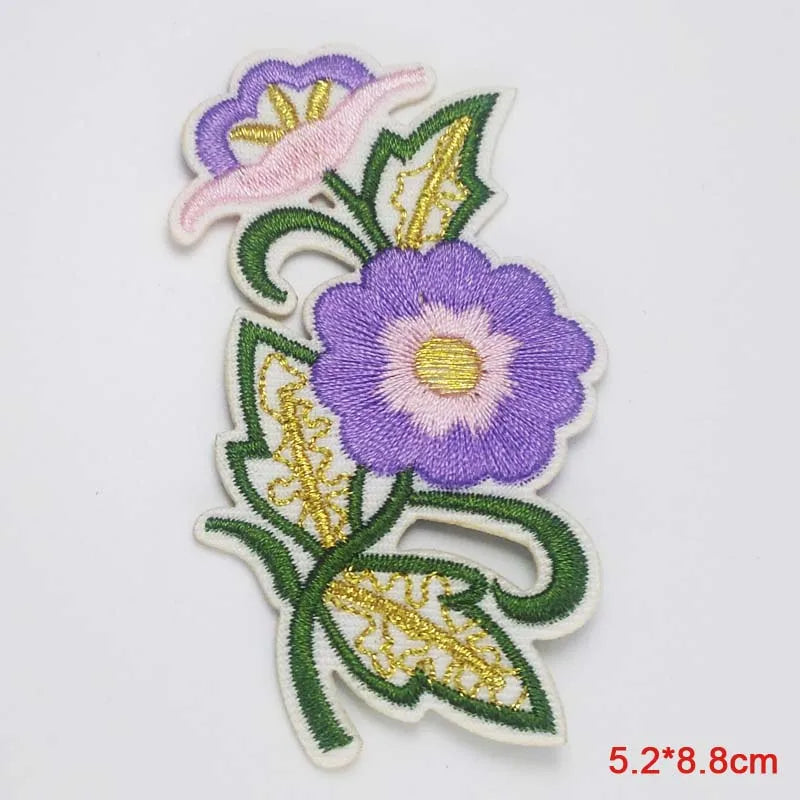 Black Flower Red Rose Embroidered Patch Iron On Patch Clothes Patch For Dress Hat Purse Clothing Woman