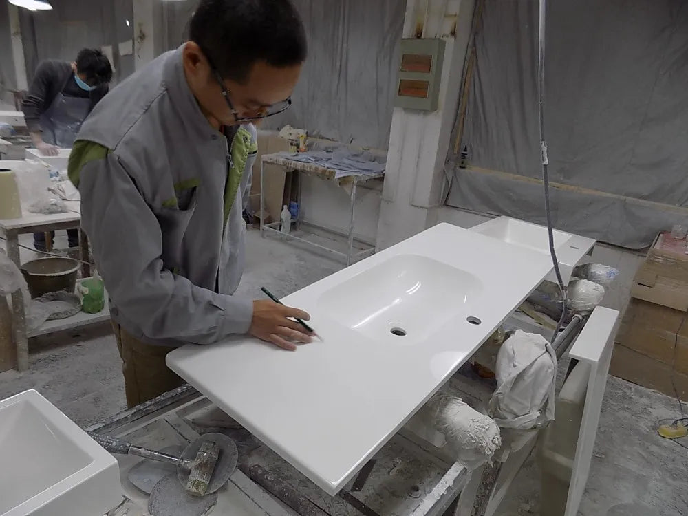 Luxury Unique Design Ceramic Farm Kitchen Sink with Strainer & Protective Bottom Grid