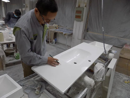 Luxury Unique Design Ceramic Farm Kitchen Sink with Strainer & Protective Bottom Grid
