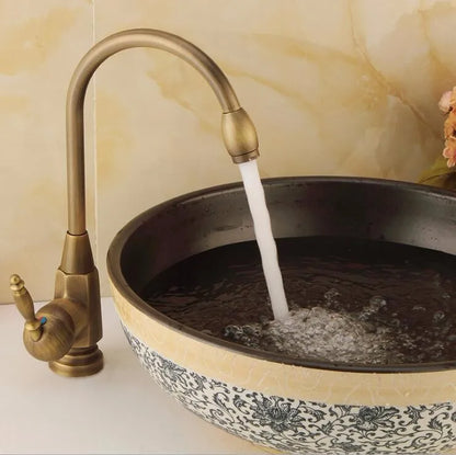Bronze Antique Brass Kitchen Single Handle High Arc Sink Faucet