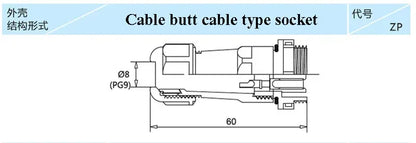 SD28  waterproof connector 2 3 4 5 6 7 9 10 12 14 16 19 22 24 26pin power cable  wire connectors SP28 plug and socket IP68