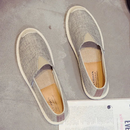EXCARGO Linen Shoes Canvas Men Fisherman Sneakers Breathable Flat Loafers 2019 Summer  Casual Shoes For Men Slip On Shoe Men