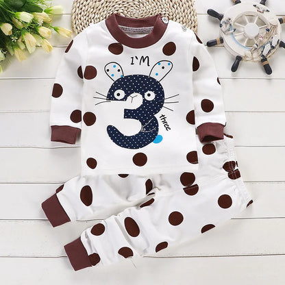 2024 Spring Autumn New Baby Clothing Set Cartoon Cotton Baby Boys Clothing Girls Suit Set 0-3 Year Baby Clothes