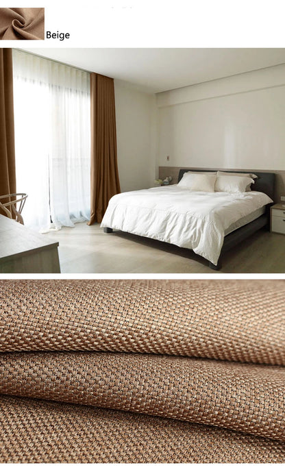 YCENTRE Faux Linen 70%-85% Shading Custom Made Insulating Modern Style Solid Color Blackout Curtain For Living Room Window