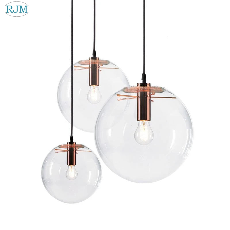 Nordic Modern Pendant Lights Creative Bubble Glass Ball Hanging Lamp for Living Room Bedroom Kitchen Lustre Suspension luminaire