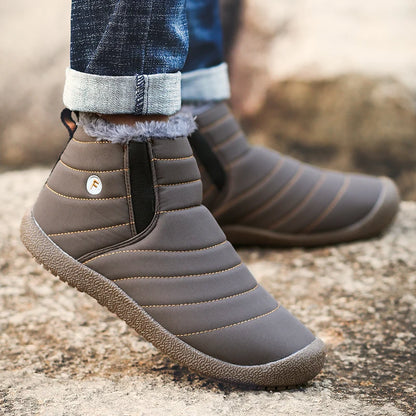 MARSON Men Winter Shoes Solid 4 Colors Men's Snow Boots Plush Inside Bottom Keep Warm Waterproof Ski Boots Plus Size 35 - 48