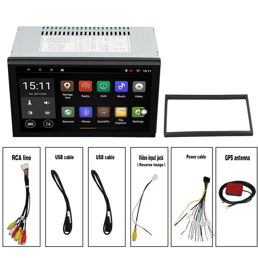 Universal 7 Inch 2din Car Radio 2 Din Android 8.1 1G/16G Gps Navigation Wifi BT ADAS  Capacitive Screen Quad Core
