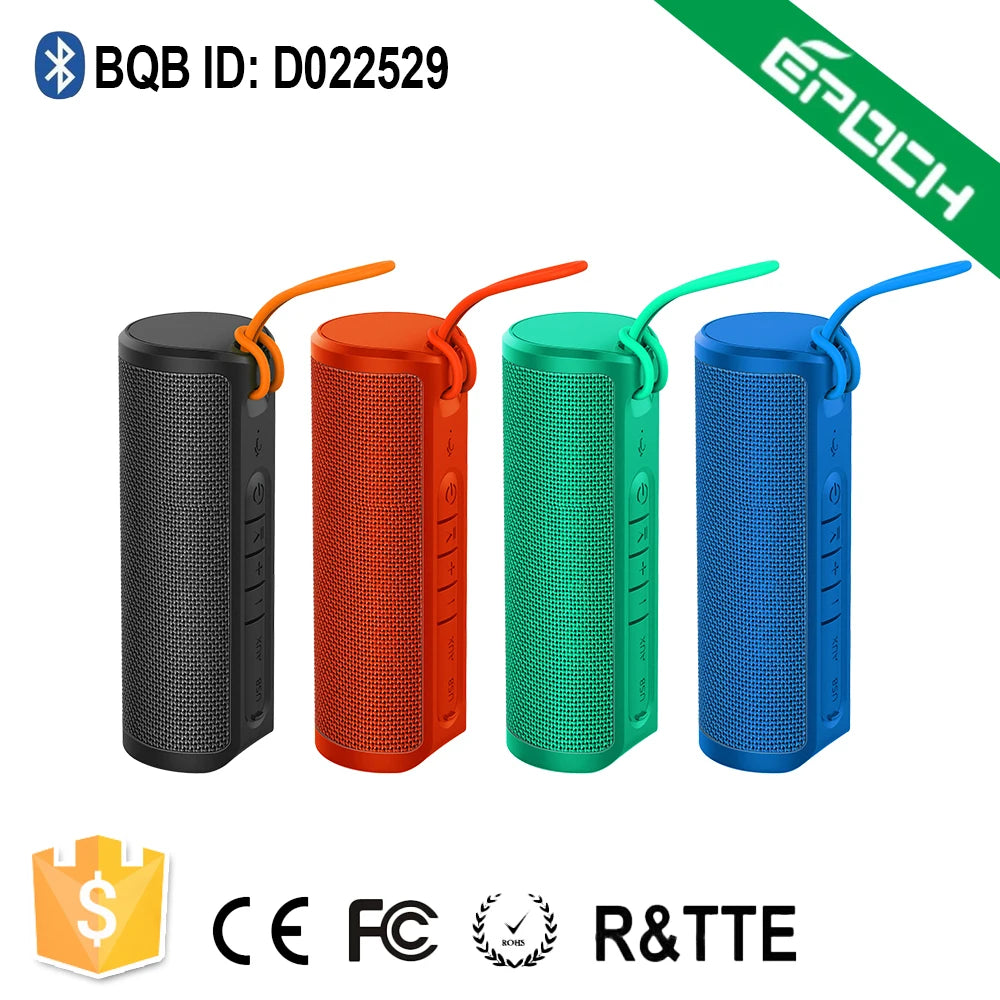 New  Premium Hight Quality Wireless Speaker Fabric Mesh  Portable Cylindrical Speaker Heavy  Deep Bass Waterproof IPX4  with MIC