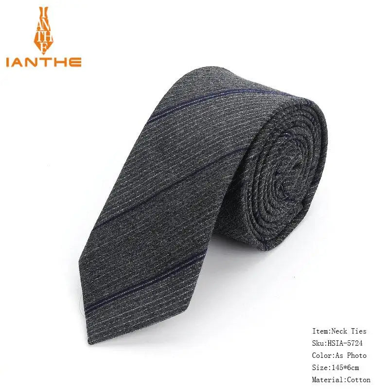 Fashion Tie Classic Men's Stripe Necktie Casual Cotton Suits Bowknots Neck Ties Male Business Skinny Slim Ties Colourful Cravat