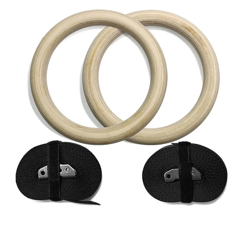 1pair New Wooden 28mm Exercise Fitness Gymnastic Rings Gym Exercise Pull Ups Muscle Ups