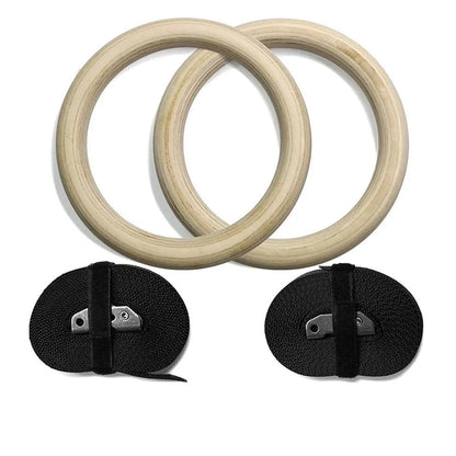 1pair New Wooden 28mm Exercise Fitness Gymnastic Rings Gym Exercise Pull Ups Muscle Ups