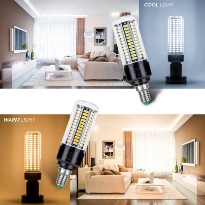 LED E27 High Lumen Candle Lamp E14 Power LED Corn Light 28 40 72 108 132 156 189leds AC 85-265V Smart IC LED Bulb Pendant Lights