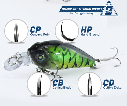 Lifelike 4.7cm 3.3g Hard Swimbait Crankbaits ABS Minnow Lure for Saltwater Fish for Sea Fishing