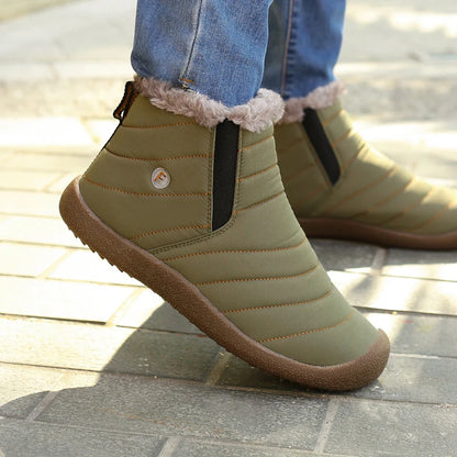 MARSON Men Winter Shoes Solid 4 Colors Men's Snow Boots Plush Inside Bottom Keep Warm Waterproof Ski Boots Plus Size 35 - 48