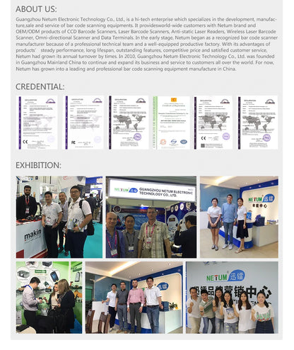 NETUM L8BL-W Wired 2D Barcode Scanner and L8BL-B Blueooth Wireless QR Barcode Reader PDF417 Automatic Sensing for Pos Scanning