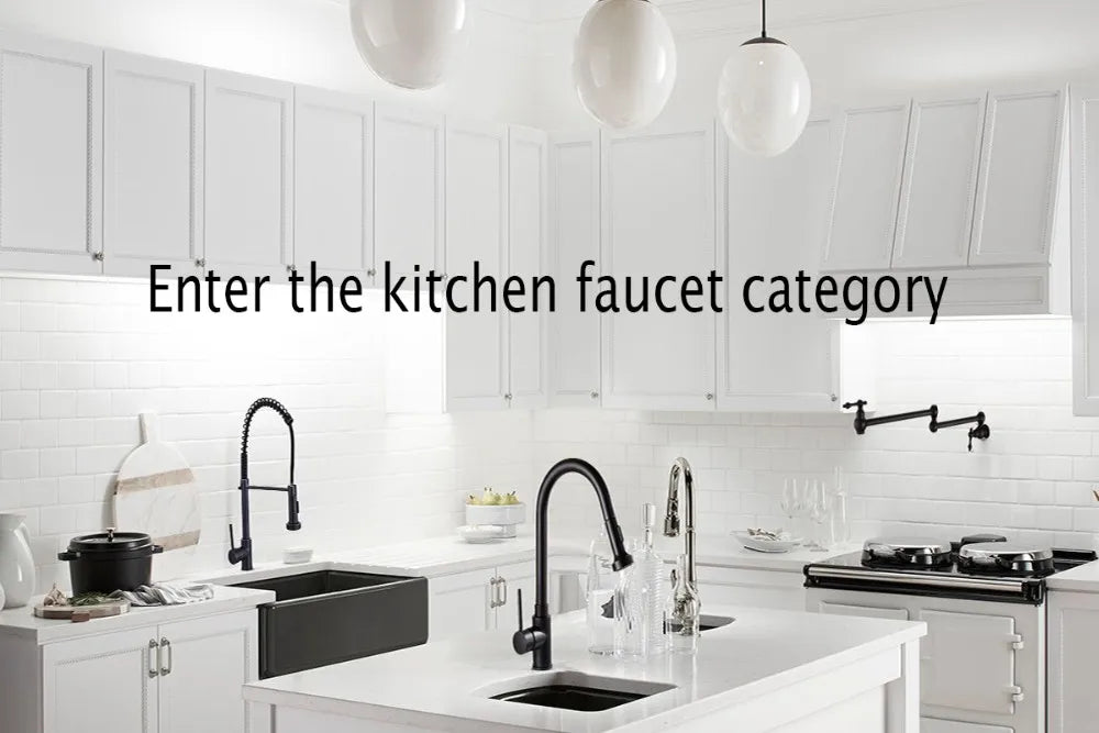 Luxury Chrome Deck Mount Kitchen Faucet - High Quality Dual Handle Pure Water Sink Tap