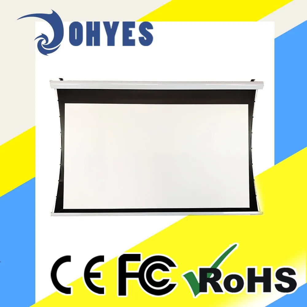 Best 80 100 120 150 Inch Ultra Short Throw Fixed Frame Projector Screen Ambient Light Rejecting PET Diamond Grating Home Cinema