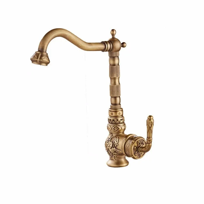 Bronze Antique Brass Kitchen Single Handle High Arc Sink Faucet