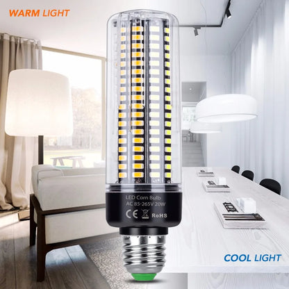 LED E27 High Lumen Candle Lamp E14 Power LED Corn Light 28 40 72 108 132 156 189leds AC 85-265V Smart IC LED Bulb Pendant Lights