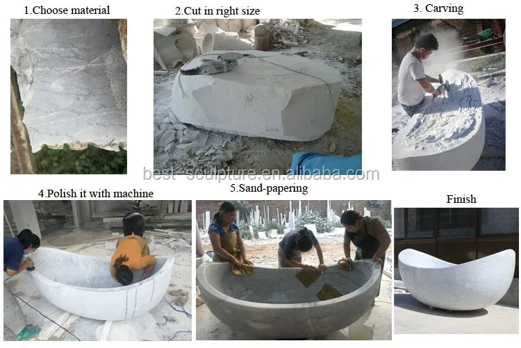 Outdoor Decoration Natural River Brown Stone Bathtub for Sale