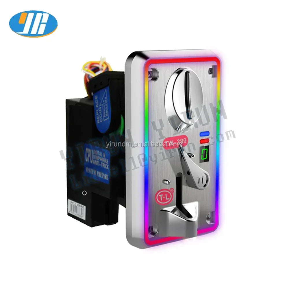 Factory Price TW-389 High Electronic Coin Acceptor 12V LED Crane Machine Plastic Coin Pusher Front Insertion Amusement Board